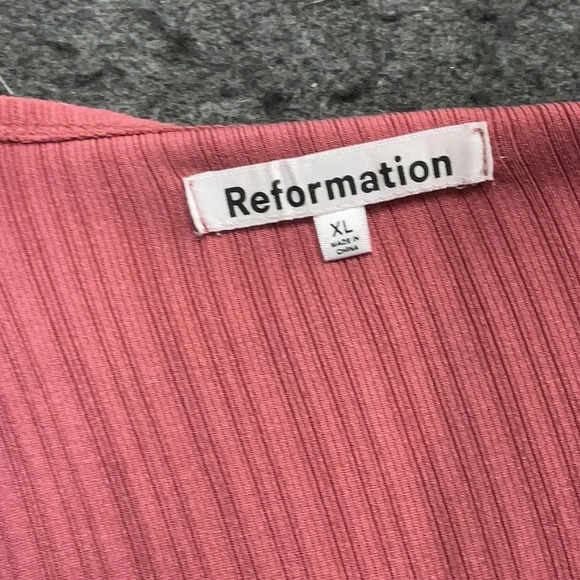 Reformation Dusty Rose Rust Benedict Sweater Ribbed Midi Maxi Dress Size XL - Picture 6 of 10